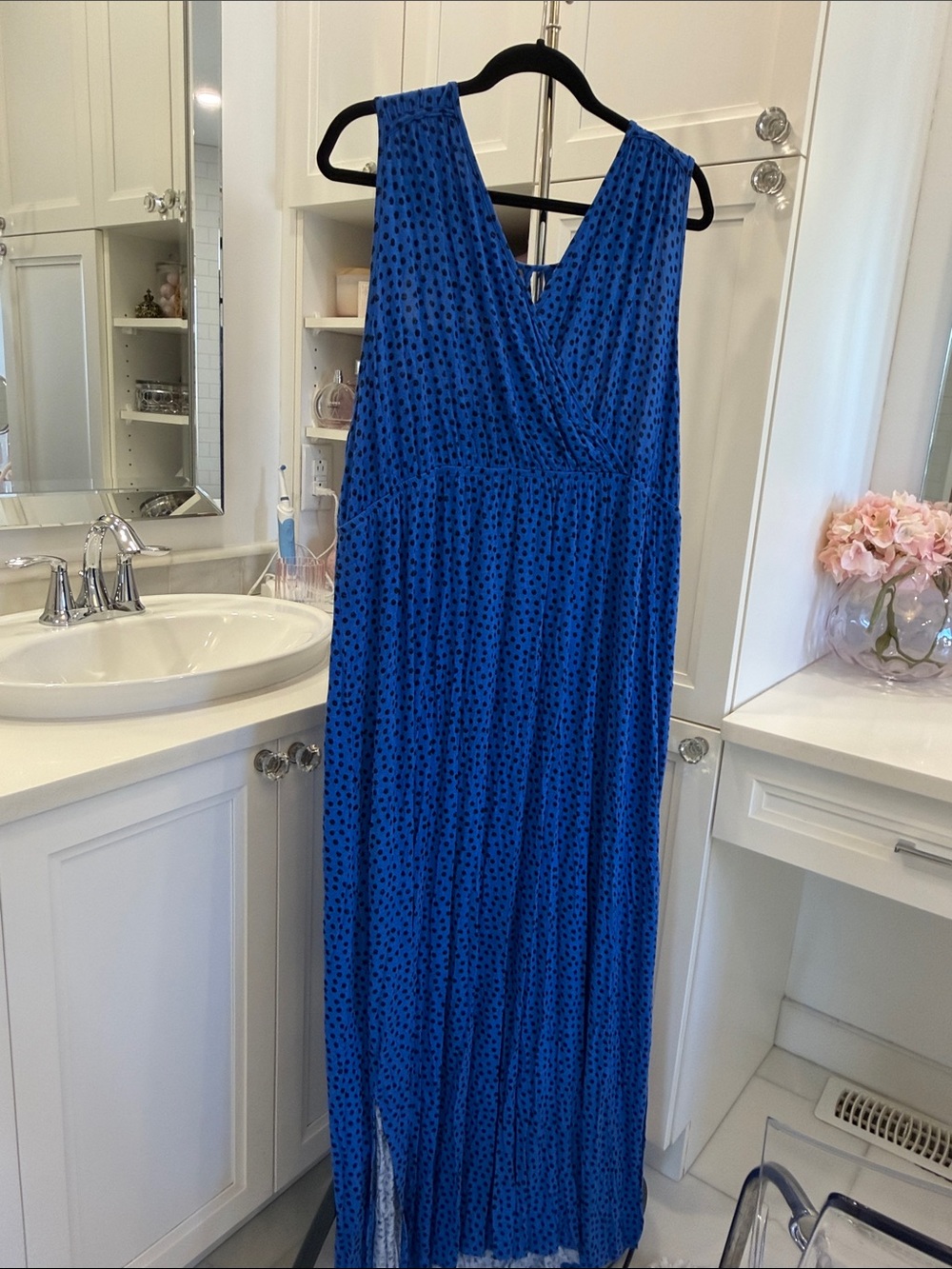 Pennington’s Cobalt Blue Polka Dot Sleeveless pyjama dress